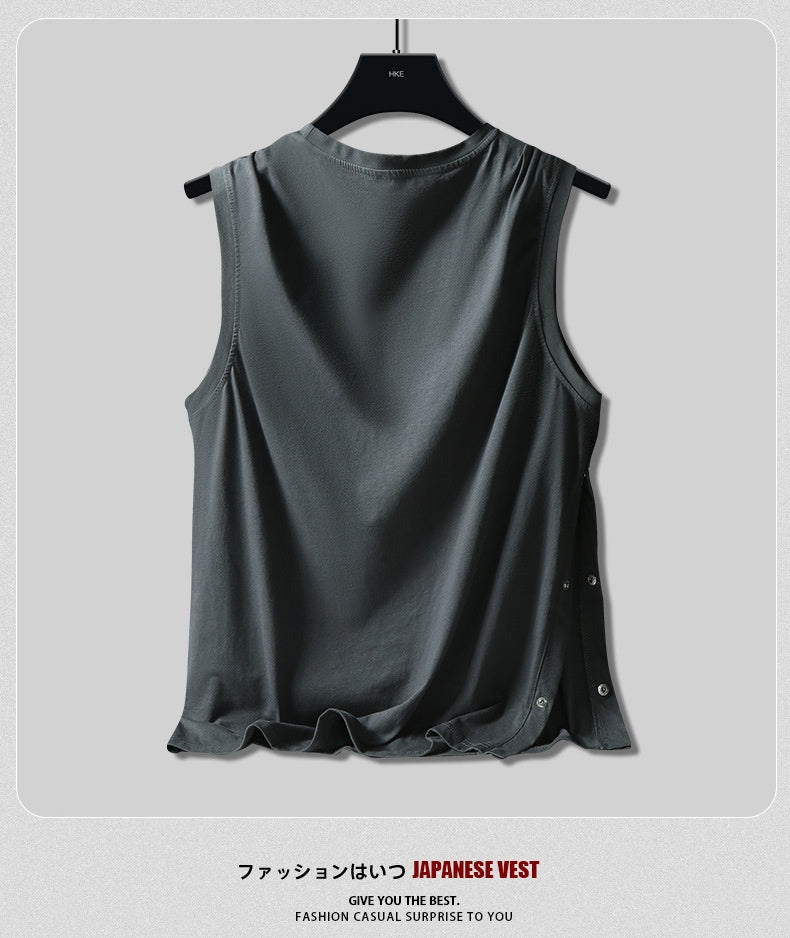 Double Yarn 100 Cotton 200g Summer Men's Vest