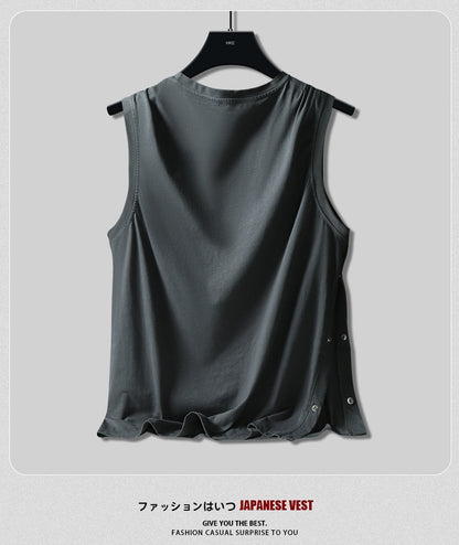 Double Yarn 100 Cotton 200g Summer Men's Vest