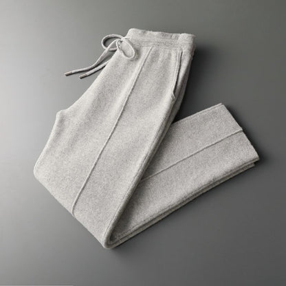 Men's Thickened Mid-Waist Wool Straight-Leg Pants