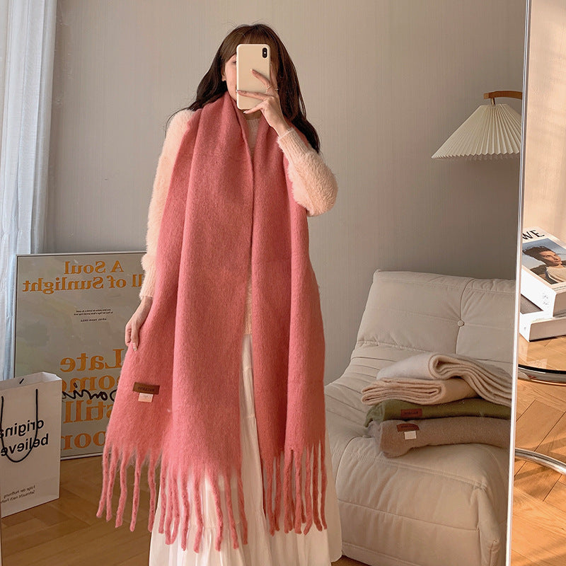 Women's Versatile Fashion Solid Color Warm Scarf