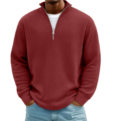 Men's Hoodie Waffle Knit Pullover