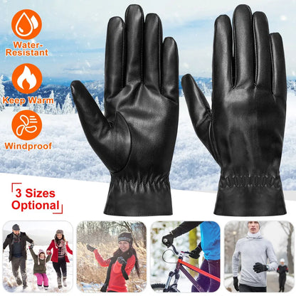Unisex Leder Handschuhe - Outdoor Winddichte  Winterhandschuhe