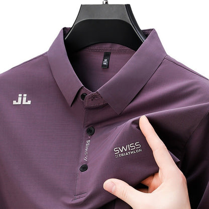 Middle-aged Men's Short-sleeved Polo Shirt With Lapels