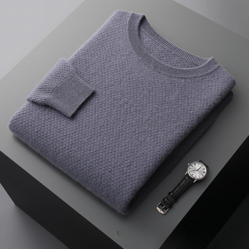 Men's AutumnWinter Business Casual Round Neck Cashmere Sweater