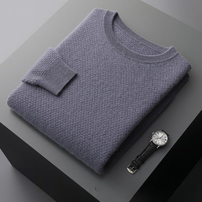 Men's AutumnWinter Business Casual Round Neck Cashmere Sweater