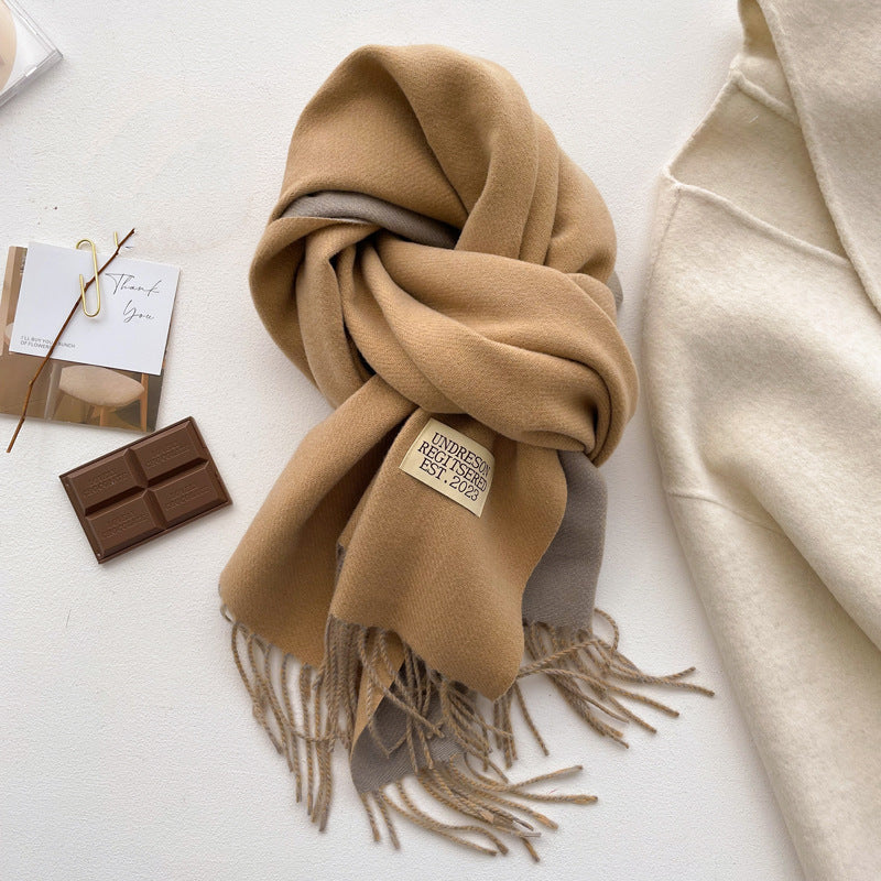 Double-sided Solid-color Scarf For Women