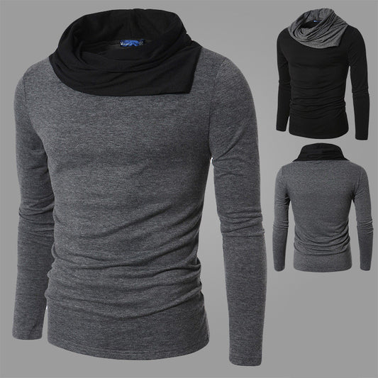 Knitted Bottoming Shirt Pullover Men's Slim High Neck Long Sleeves