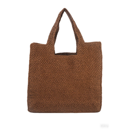 Holiday Straw Woven Bag Woven Commuter Tote Bucket Bag