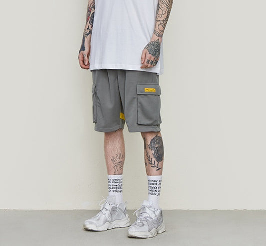 Contrast stitching casual shorts