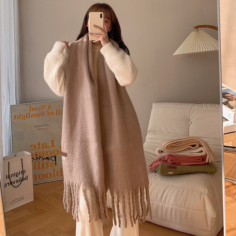 Women's Versatile Fashion Solid Color Warm Scarf