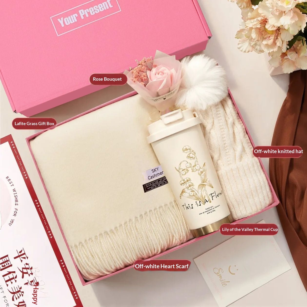 Scarf Thermos Hand Warmer And Glove Set Gift Box