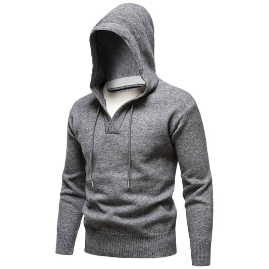 Men's Velvet Thickened Fake Two Pieces Hooded Sweater