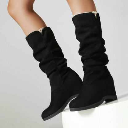 Women's Suede Fabric Platform High-top Boots