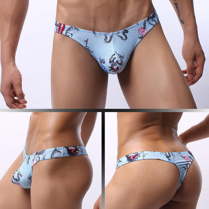 Cartoon Printing Moisture Wicking Low Waist Men's Panties
