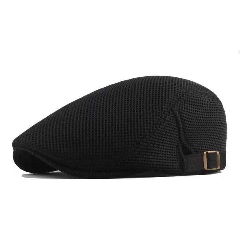 Handgefertigte Herren Flat Cap aus Mesh – Atmungsaktive Schirmmütze – Zeitloser Ethnic-Style für jede Saison