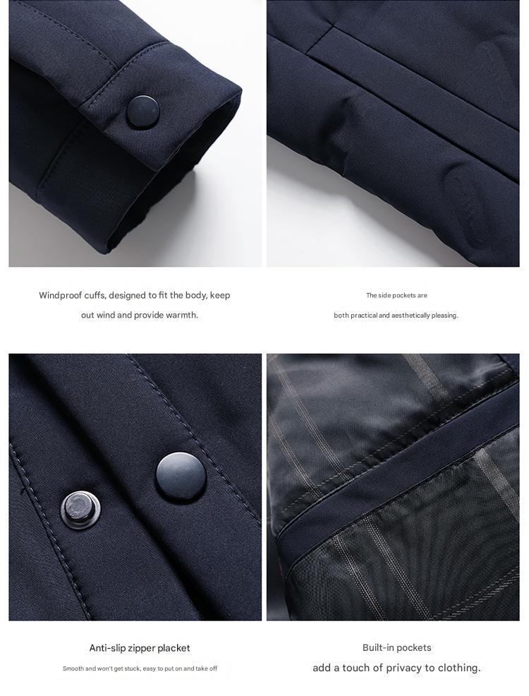 Lightweight Mens Short Down Jacket Thickened Warm Business Casual Coat For Autumn Winter