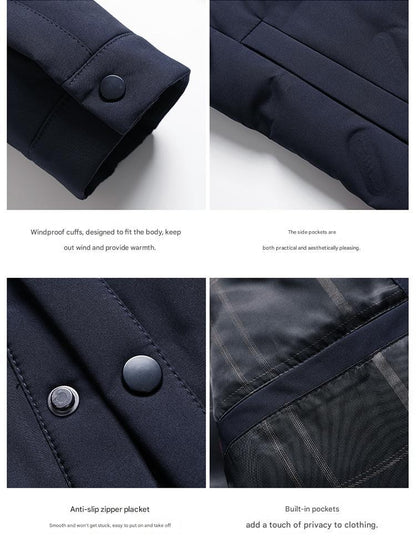 Lightweight Mens Short Down Jacket Thickened Warm Business Casual Coat For Autumn Winter