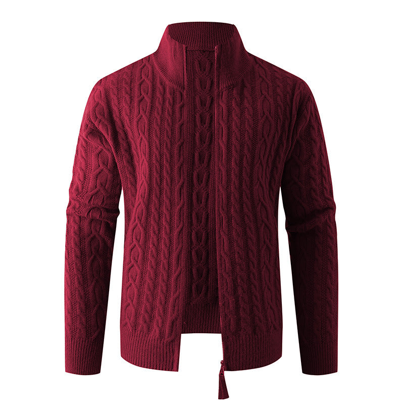New Men's Knitwear Fashionable Half-zip Thickened Sweater