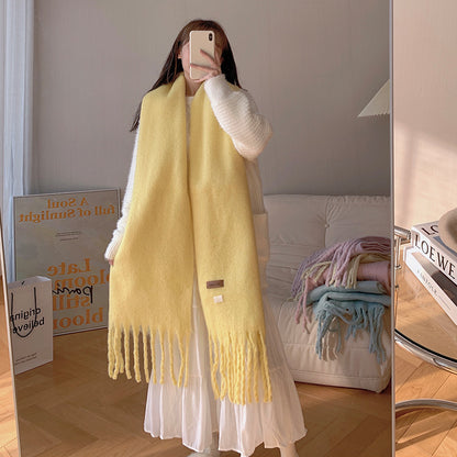 Women's Versatile Fashion Solid Color Warm Scarf