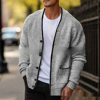 Men's Stand-up Collar Striped Casual Jacket