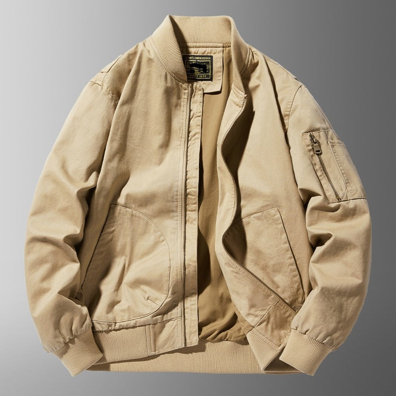 Men's Relaxed-fit Baseball-collar Casual Jacket