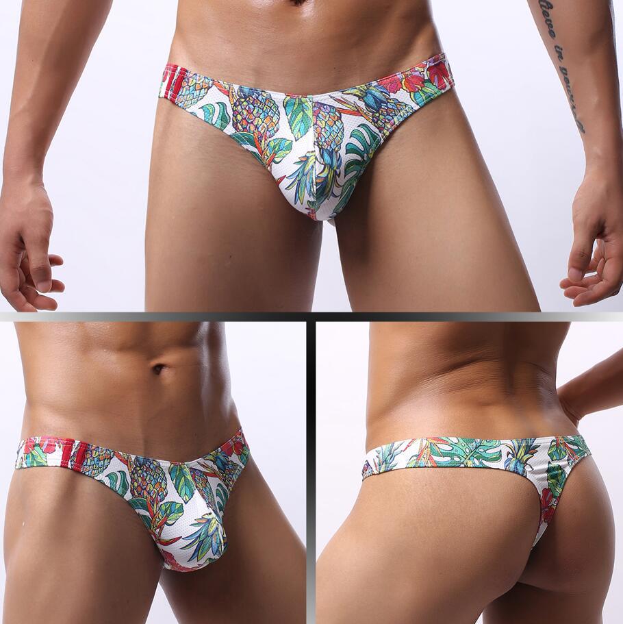Cartoon Printing Moisture Wicking Low Waist Men's Panties