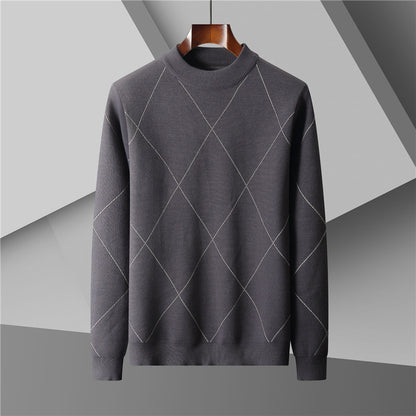 Round Neck Trend Loose Leisure Warm Long Sleeve Men's Sweater