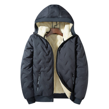 Men's Winter Ultrasonic Lambswool Cotton Padded Jacket For Warmth