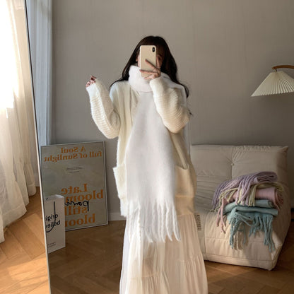 Women's Versatile Fashion Solid Color Warm Scarf