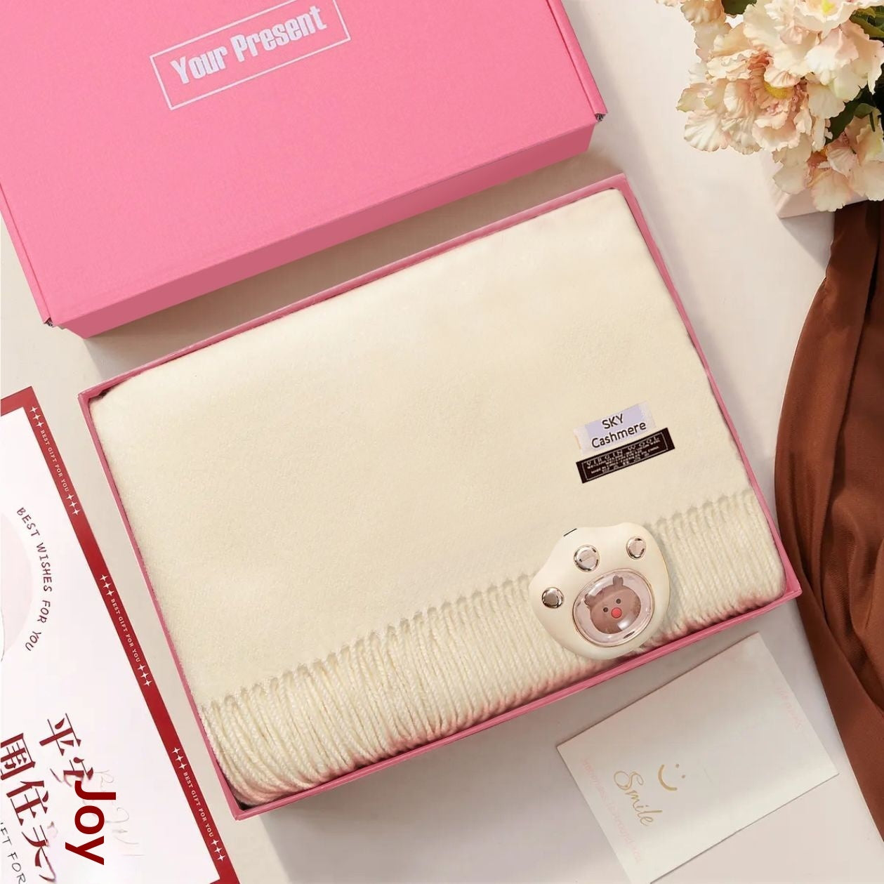 Scarf Thermos Hand Warmer And Glove Set Gift Box