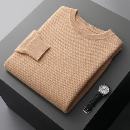 Men's AutumnWinter Business Casual Round Neck Cashmere Sweater