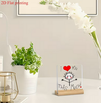 Minimalistische "Ich liebe dich" Acryl-Plakette