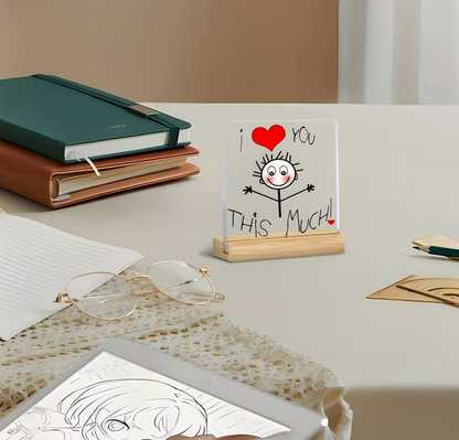 Minimalistische "Ich liebe dich" Acryl-Plakette