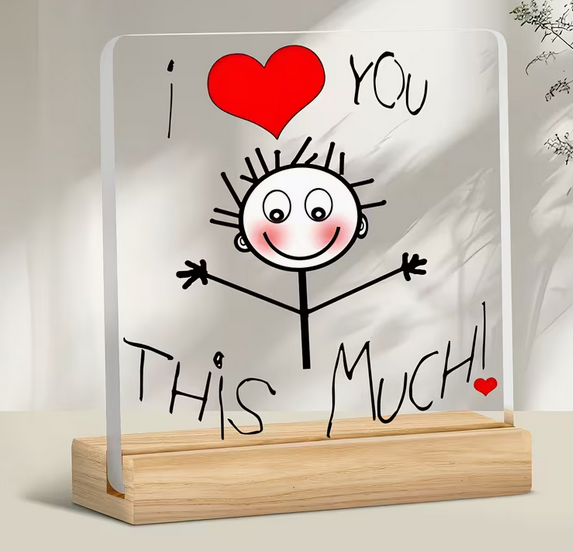 Minimalistische "Ich liebe dich" Acryl-Plakette