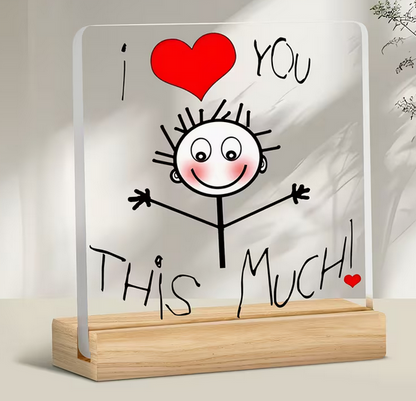 Minimalistische "Ich liebe dich" Acryl-Plakette