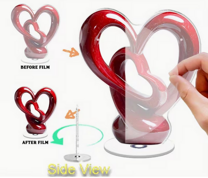 Rotierende Herz-Statue aus Acryl (2D-Ebene)