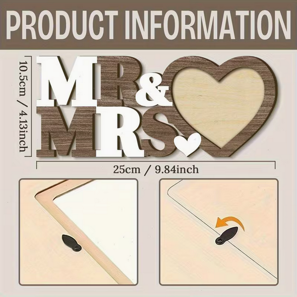 Traditioneller Holz-Fotorahmen "Herr & Frau" – Landhaus-Charme pur