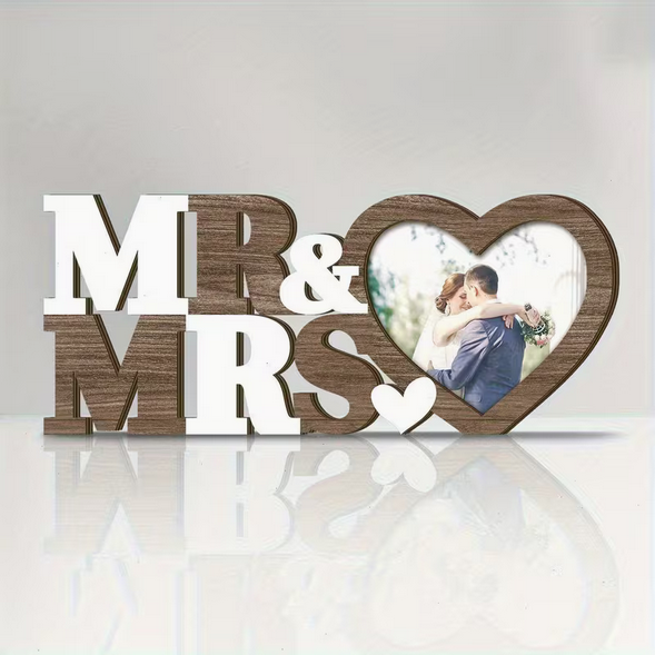 Traditioneller Holz-Fotorahmen "Herr & Frau" – Landhaus-Charme pur