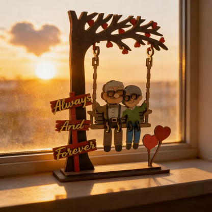 3D-Holzschaukel „Immer und für immer“ – Ein Symbol lebenslanger Liebe