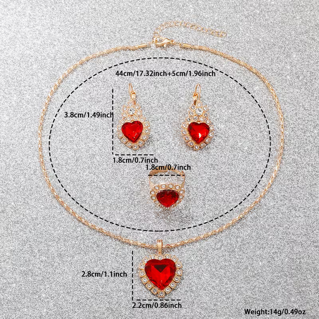 5-teiliges Damen Uhren- & Schmuck-Set – Herzliche Eleganz