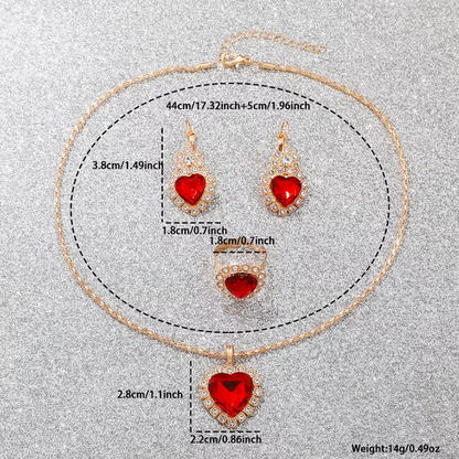 5-teiliges Damen Uhren- & Schmuck-Set – Herzliche Eleganz