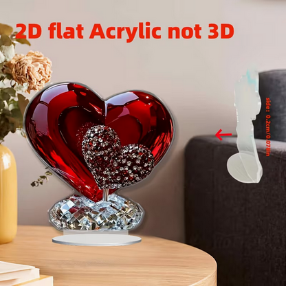 2D Herz-Tischdeko im Bohemian-Stil – Moderne Wellen-Ästhetik