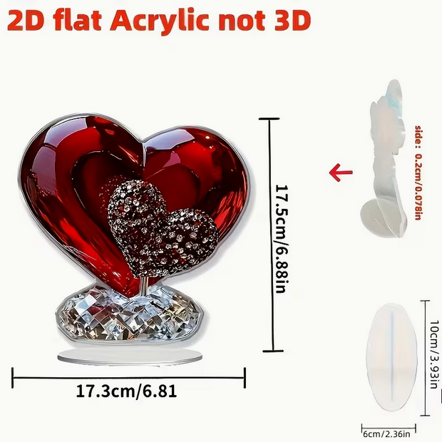 2D Herz-Tischdeko im Bohemian-Stil – Moderne Wellen-Ästhetik