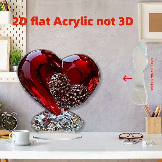 2D Herz-Tischdeko im Bohemian-Stil – Moderne Wellen-Ästhetik