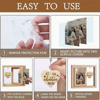 Schwebender Rahmen „Let The Adventure Begin“ – Vintage Charme