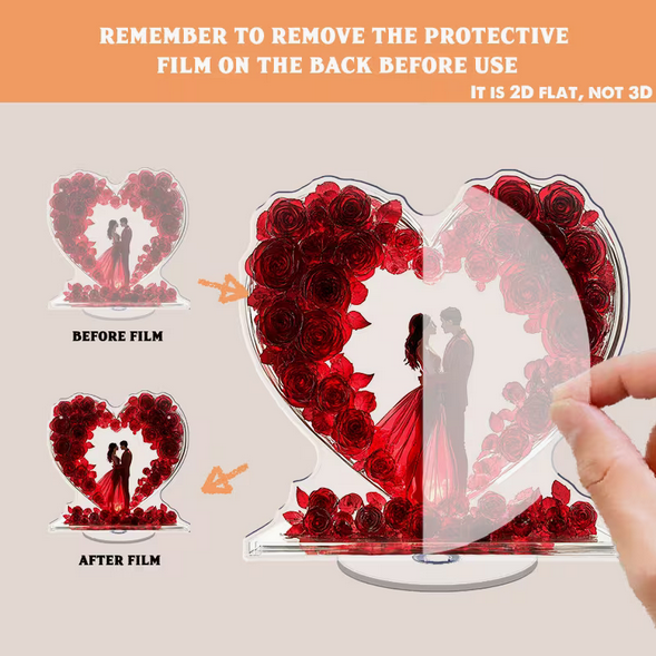 2D-Acryl-Tischdreher mit Rosen-Leuchteffekt