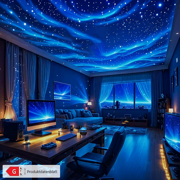LED-Nebula Galaxie-Projektor mit Fernbedienung – Magischer Sternenhimmel-Effekt – USB-betrieben für Schlafzimmer & Partys