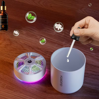 Mini-Aromatherapie-Diffusor & Luftbefeuchter (180 ml) – Farbenfrohes LED-Verlauflicht – USB-betrieben für Auto, Büro & Schlafzimmer