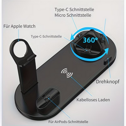 3-in-1 Faltbare Magnetische Ladestation – Schnellladegerät für iPhone 17/16/15, iWatch & AirPods – Ideal für Reisen
