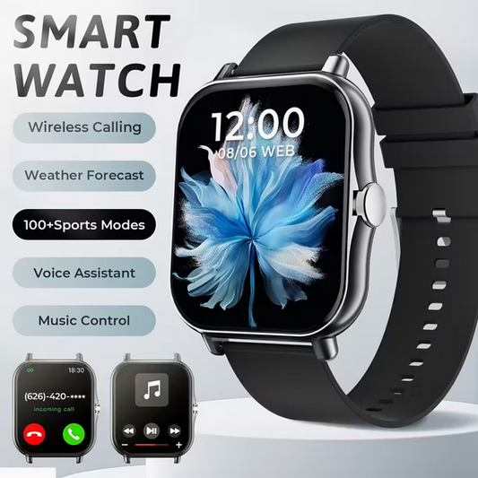 1,83" HD-Smartwatch mit Bluetooth-Telefonie – Fitness-Tracker mit Musikwiedergabe & Wettervorhersage – Unisex Sport-Design